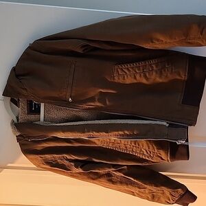 Abercrombie & Fitch Brown Bomber Jacket Sherpa Lining